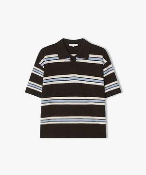 [25SS] LLM51544 브라운 단가라 칼라 하프 니트 탑