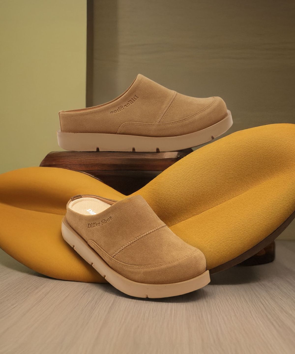 디퍼슈(DIFFERSHOE) 베어 블로퍼 5.5CM  라이트 브라운