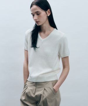 [From ITALY] 릴렉스 브이넥 반팔 니트 MDKT101_6 Colors