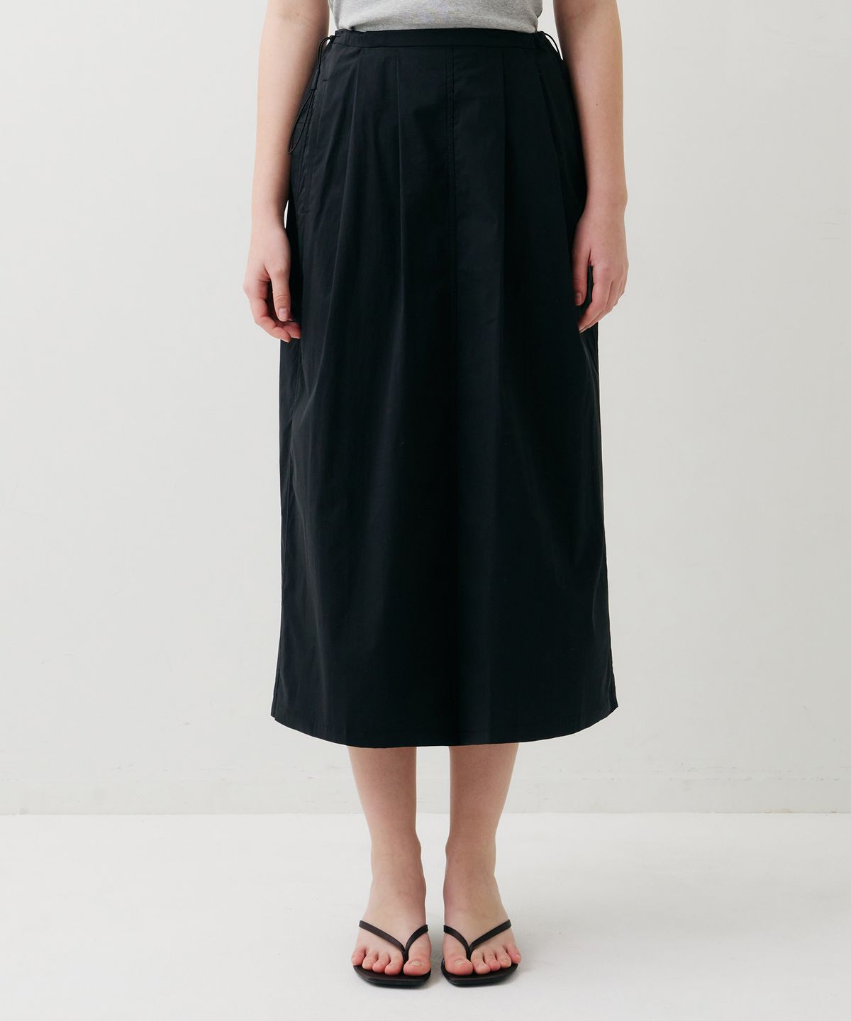 필더스(FIELDERS) STRING LONG SKIRT BLACK