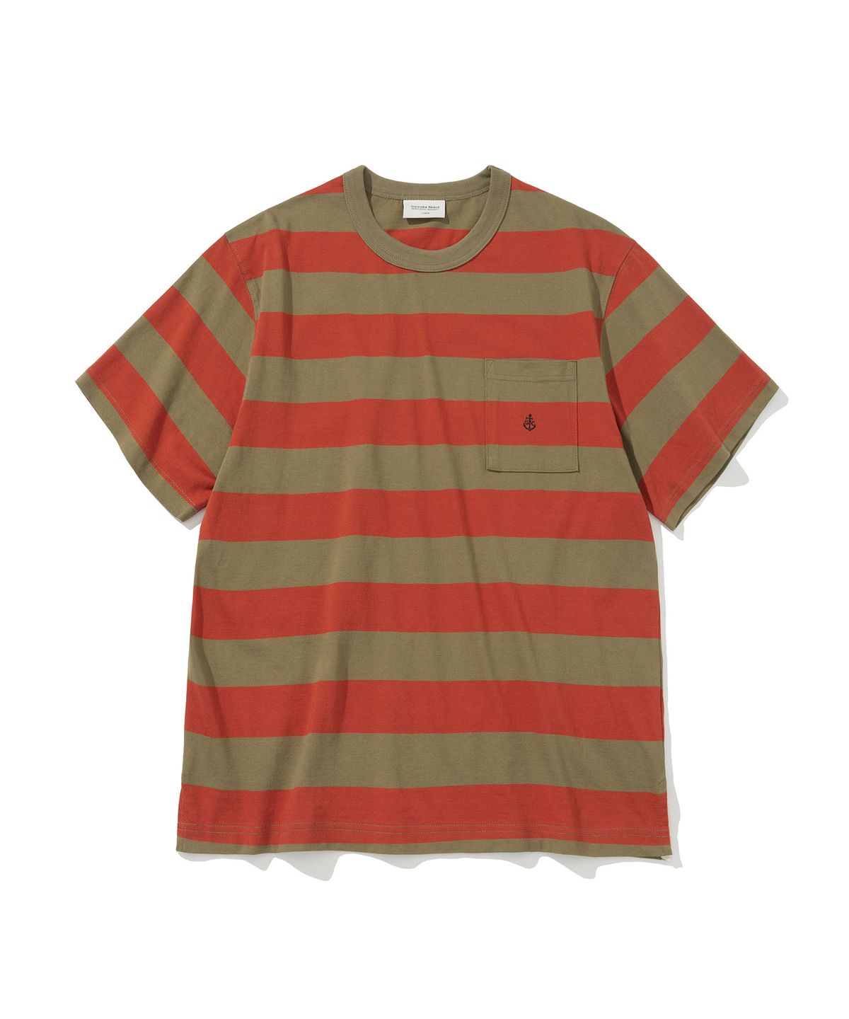 유니폼브릿지(UNIFORM BRIDGE) naval stripe pocket s/s tee brick