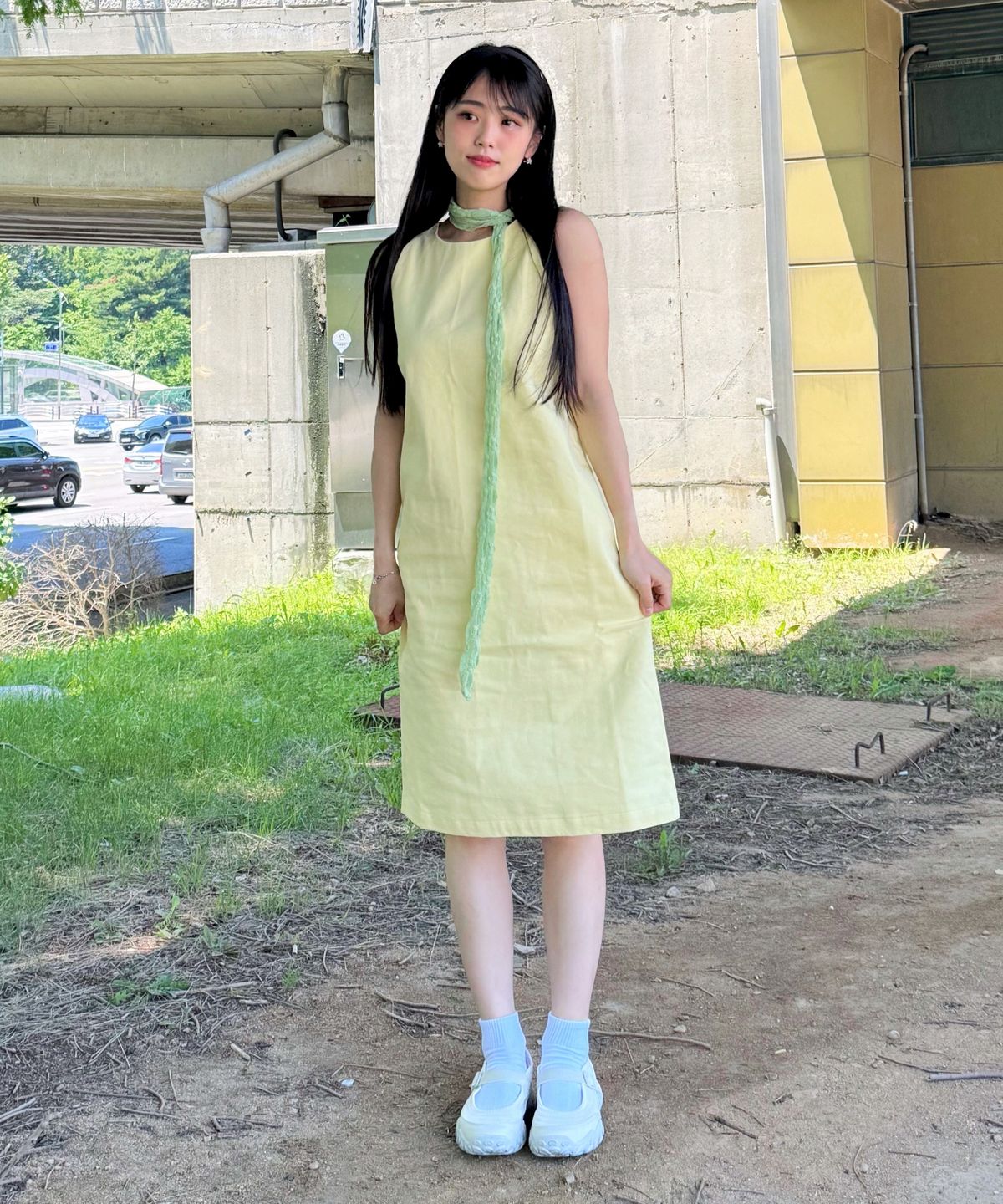 필더스(FIELDERS) BASIC OPEN BACK DRESS YELLOW
