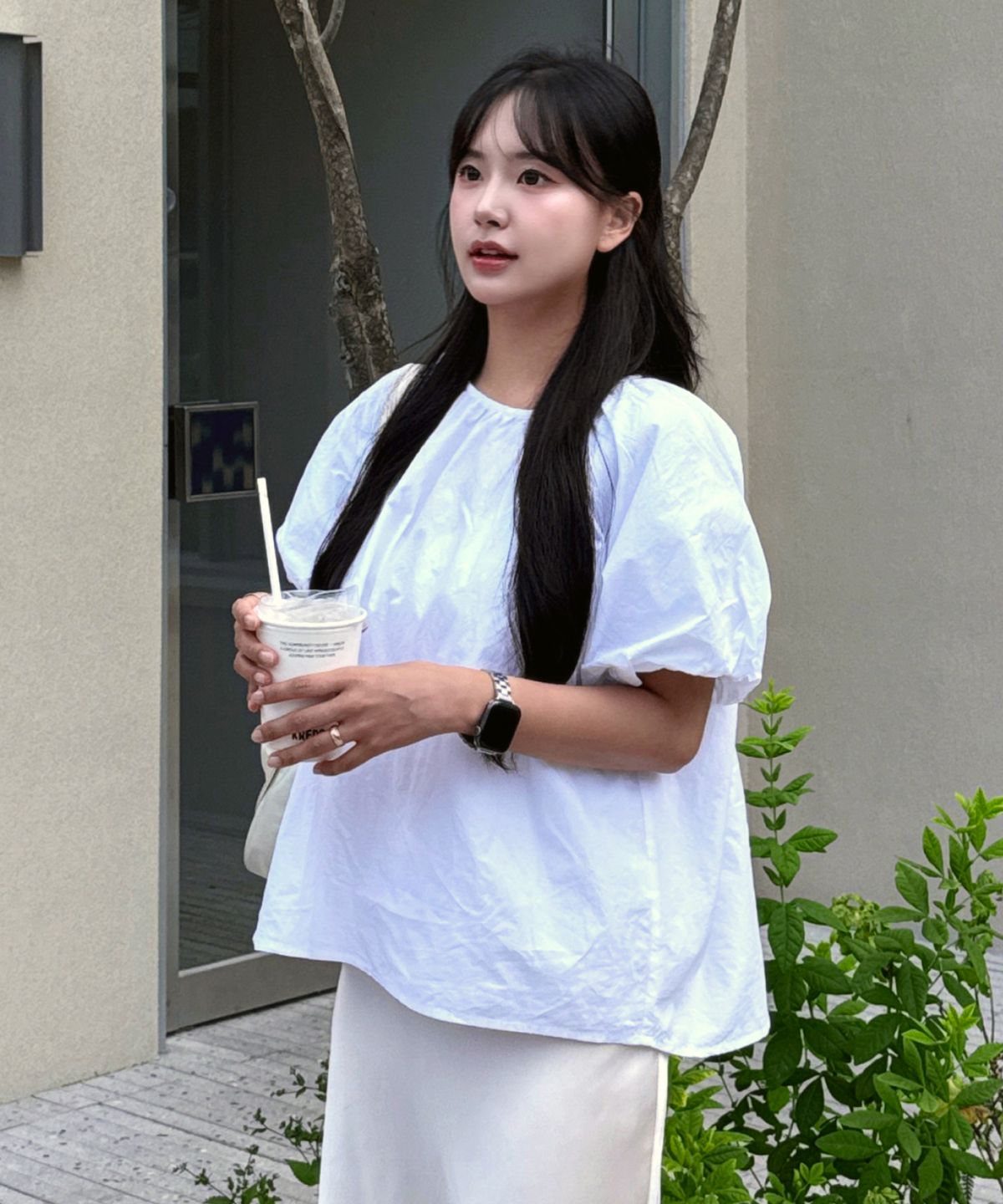 필더스(FIELDERS) SHORTS SHIRRING BLOUSE WHITE