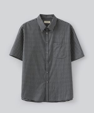 퍼니셔 체크 하프 셔츠 (블랙)