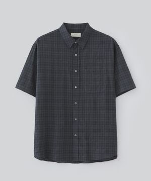 카일리 체크 하프 셔츠 (다크 네이비)