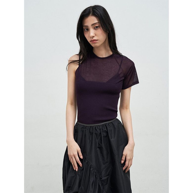 Asymmetrical Tube Top  Violet