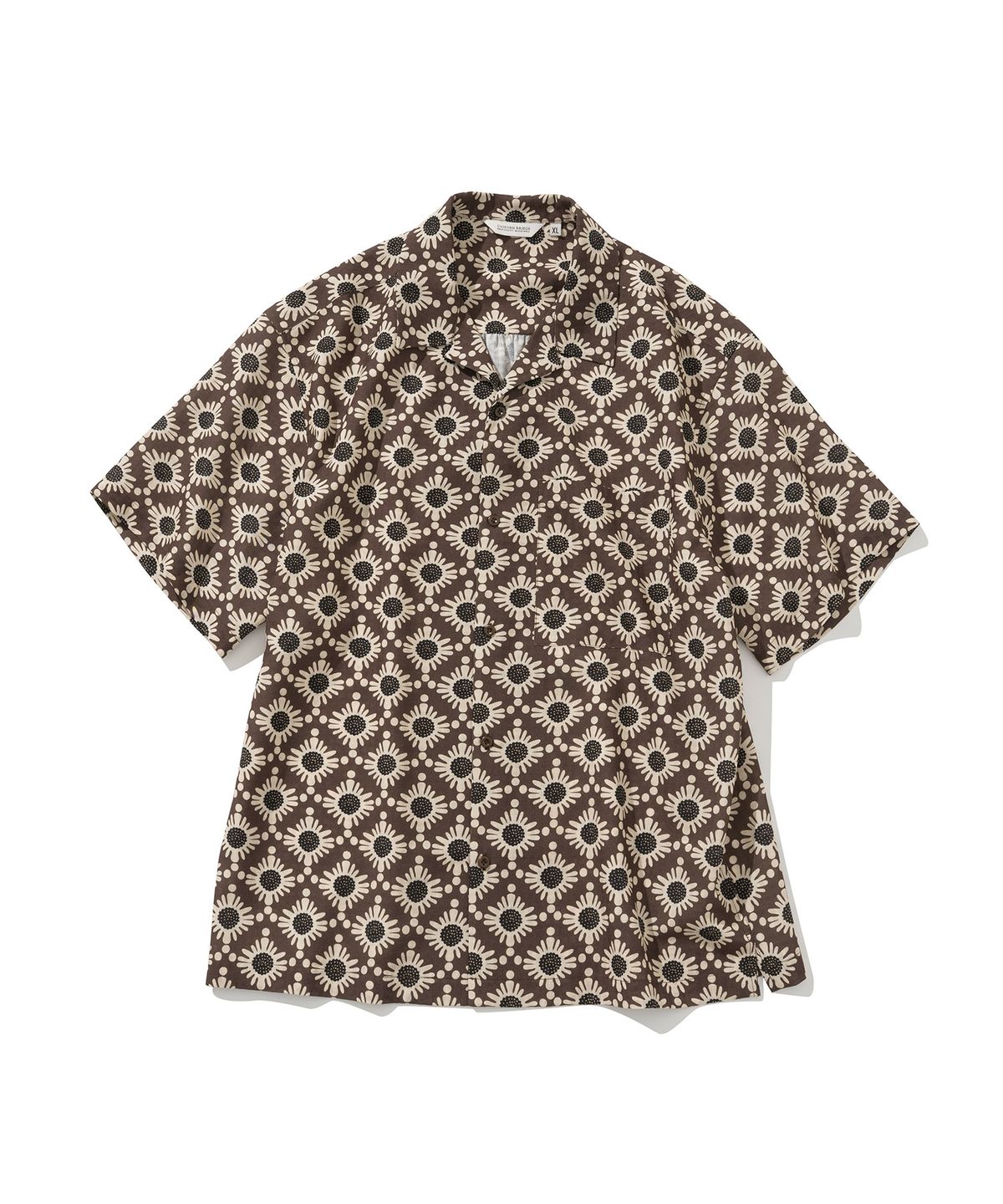 유니폼브릿지(UNIFORM BRIDGE) flower resort s/s shirt brown