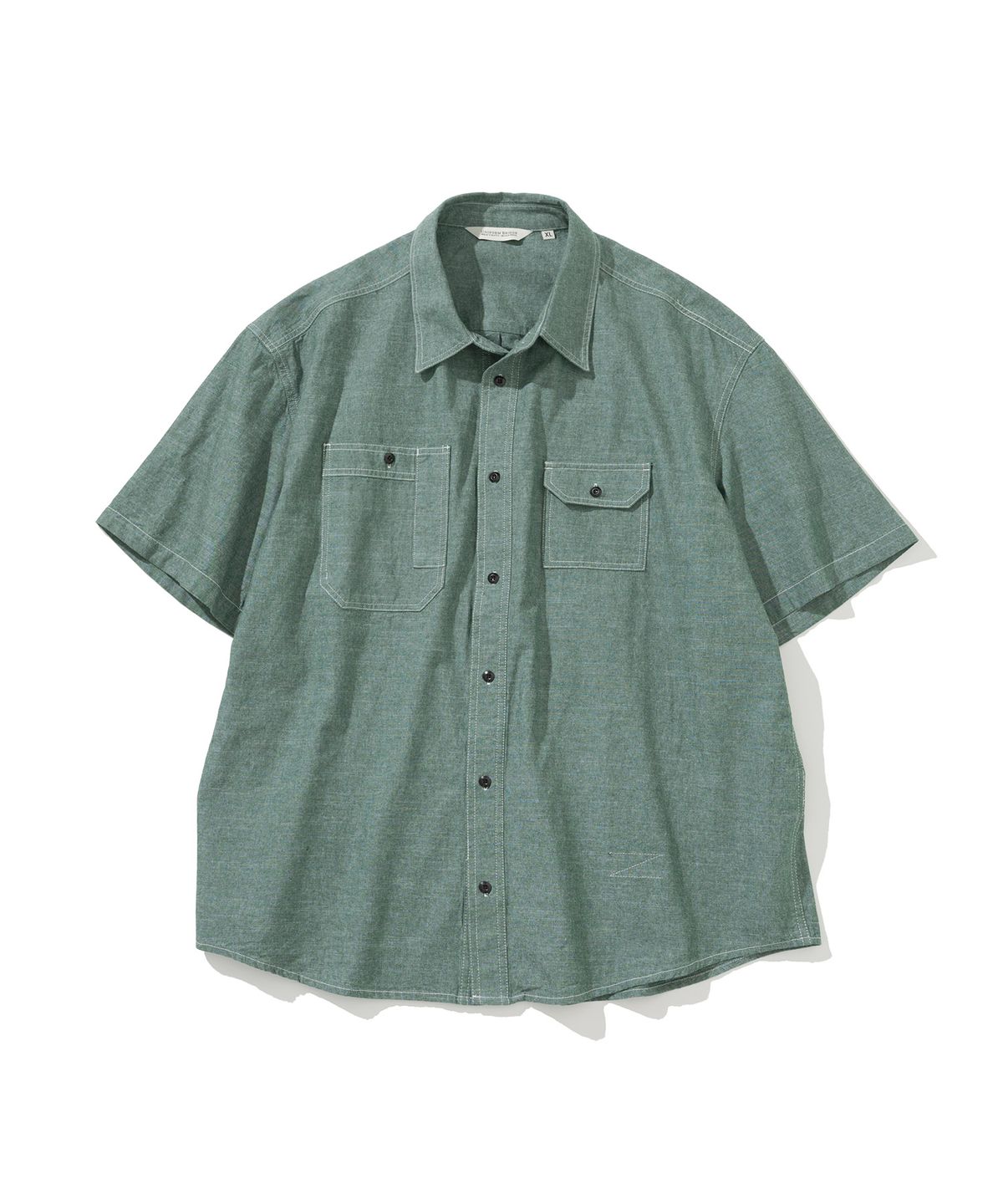 유니폼브릿지(UNIFORM BRIDGE) chambray s/s work shirt green