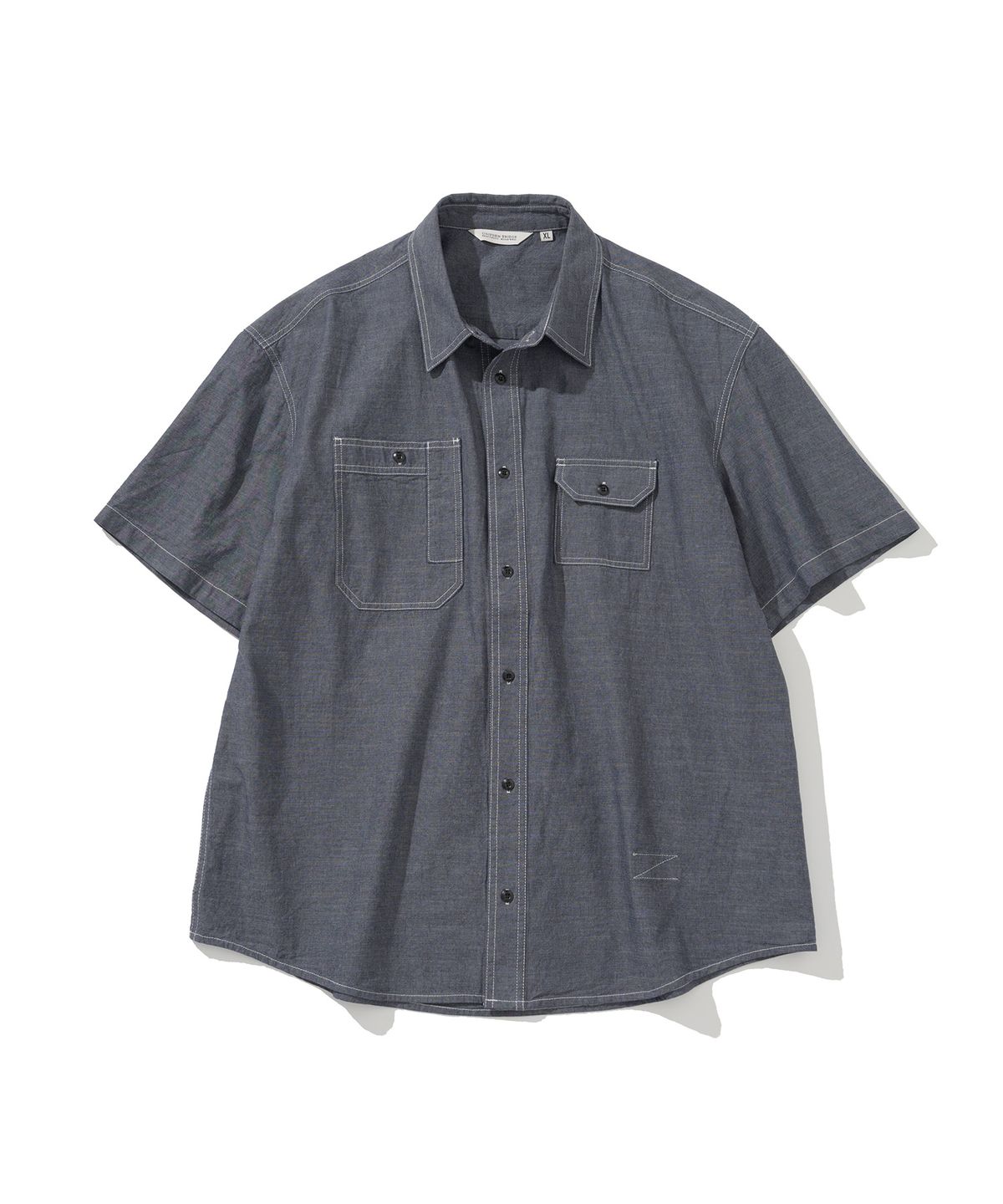 유니폼브릿지(UNIFORM BRIDGE) chambray s/s work shirt navy