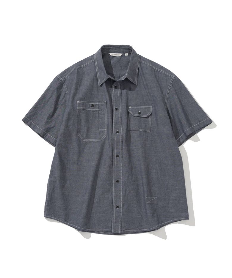 chambray s/s work shirt navy