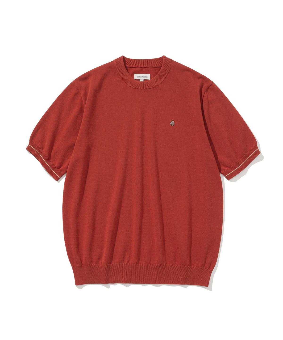 유니폼브릿지(UNIFORM BRIDGE) basic summer crew neck s/s knit brick