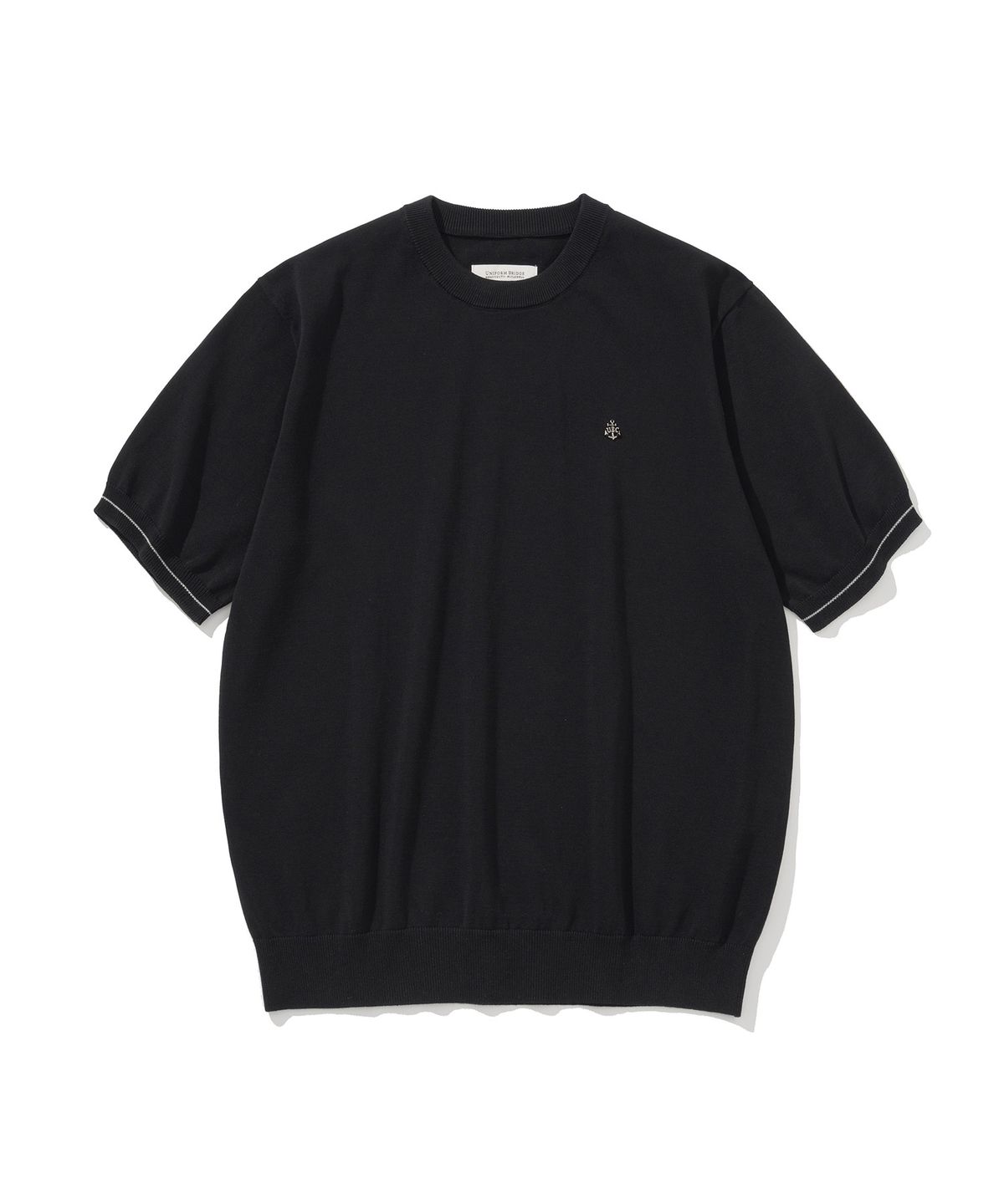 유니폼브릿지(UNIFORM BRIDGE) basic summer crew neck s/s knit black