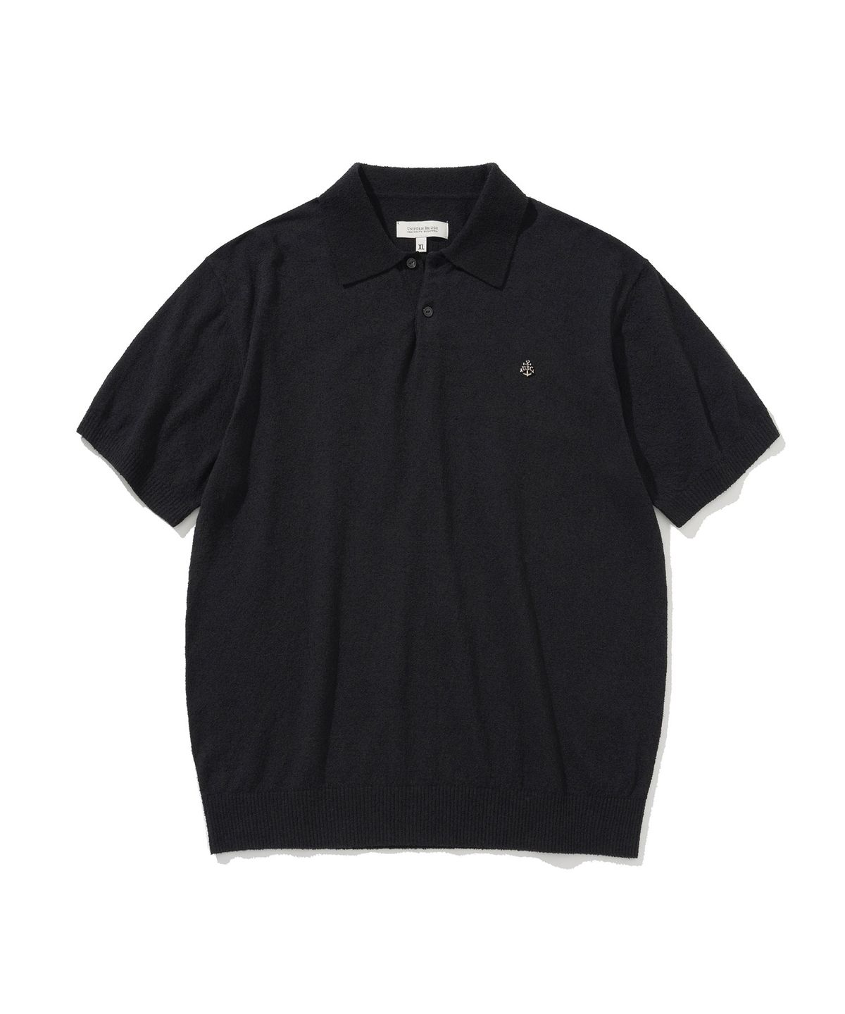 유니폼브릿지(UNIFORM BRIDGE) boucle polo s/s knit black