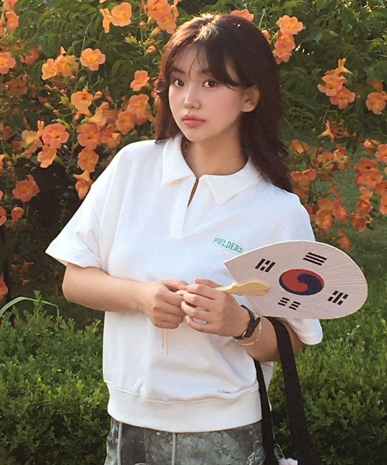 SWEAT OPEN COLLAR SHORT-SLEEVED T-SHIRT IVORY