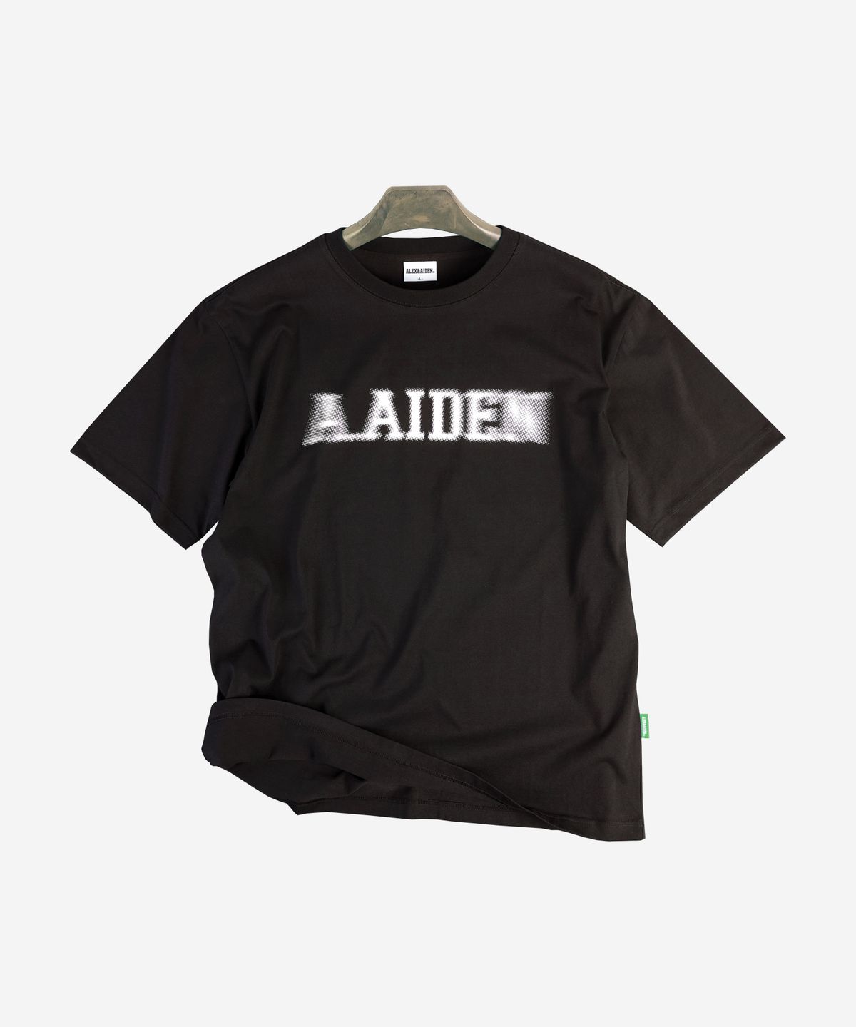 알렉스앤에이든(ALEXNAIDEN) 하프톤 로고 반팔티(블랙)