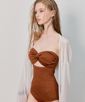 링클 쉬폰 루즈핏 오픈 가디건 - White