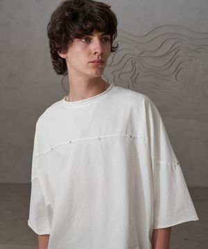 센터 절개 핫피스T (화이트)