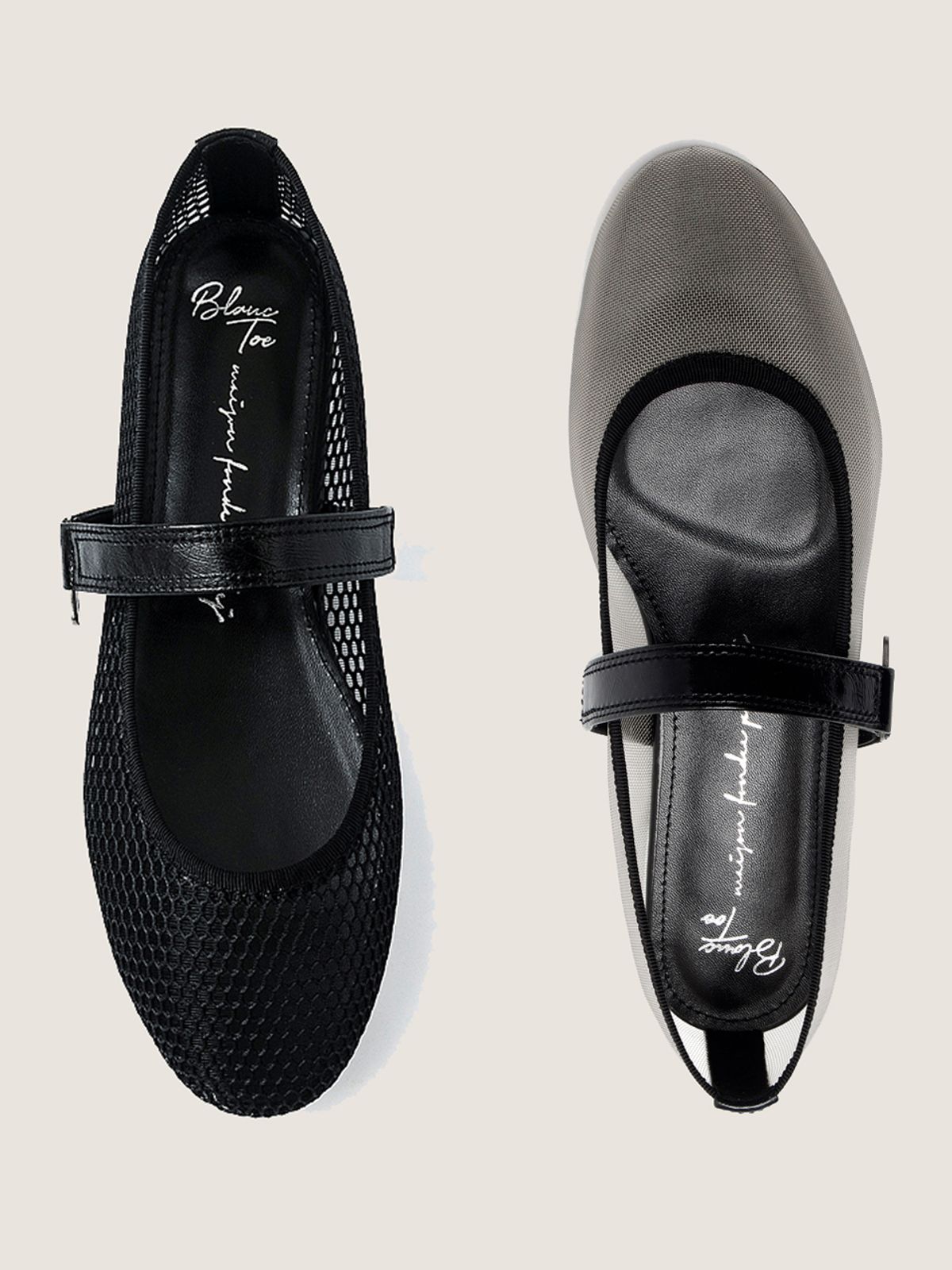 블랑토(BLANC TOE) 메쉬플랫 MESH MARY JANE 10 [S60-MESHBEIGE]