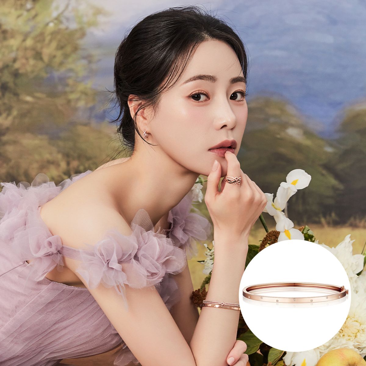 로제도르(ROSEEDOR) 뉴모던하모니(M) 다이아 뱅글 팔찌_212300019