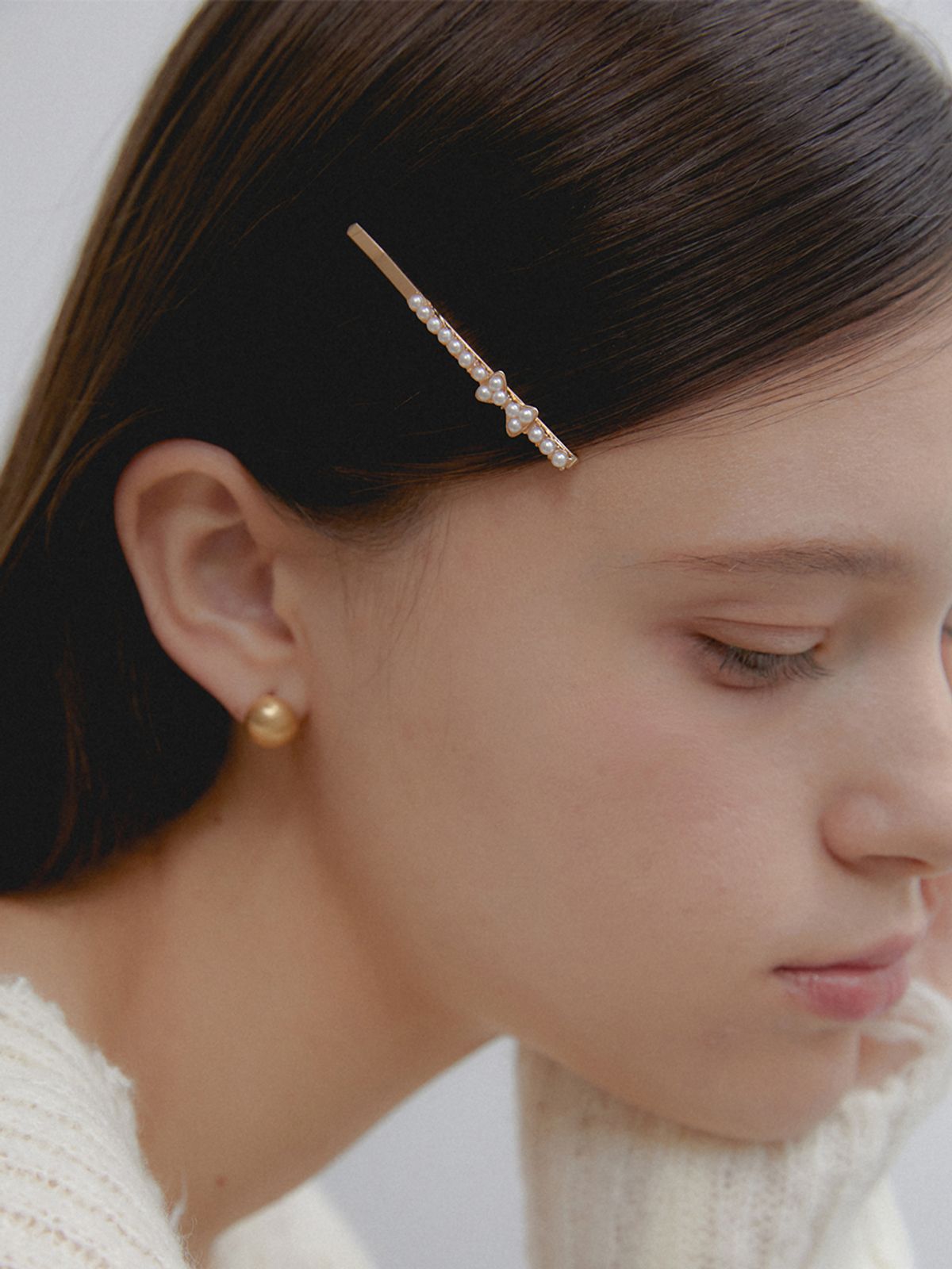 겟미블링(GETMEBLING) petit ribbon pearl hair pin