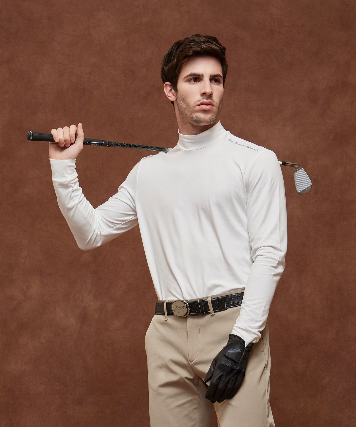 그렉노먼(GREGNORMAN) 양기모 웜테크 하프넥 티셔츠_아이보리