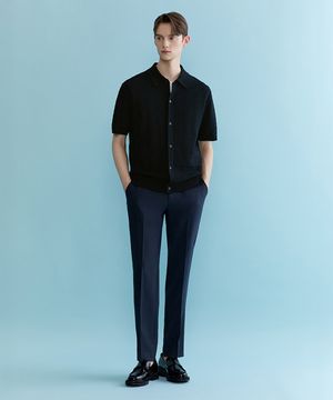 슈퍼 스트레치 라이크라 슬랙스 다크블루