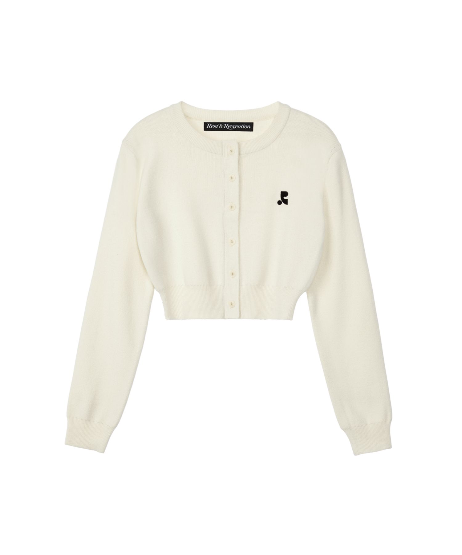 MUSINSA | REST&RECREATION RR CROP KNIT CARDIGAN - IVORY