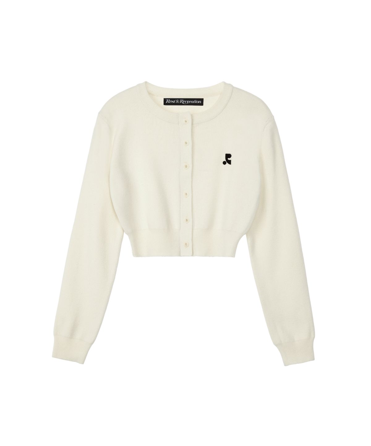레스트앤레크레이션(REST&RECREATION) RR CROP KNIT CARDIGAN - IVORY