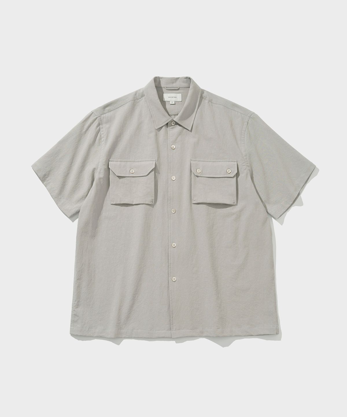 셔터(SHIRTER) SHIRRING POCKET HALF SHIRT (LIGHT GREY)