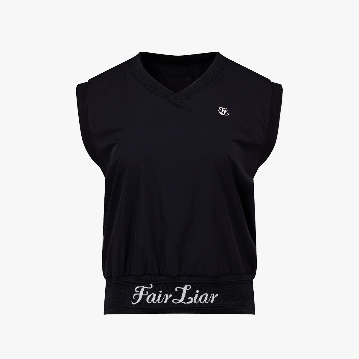 페어라이어 골프(FAIRLIAR GOLF) 브이넥 풀오버 베스트 (블랙)