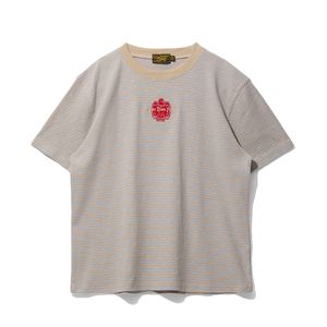 Stripe Eagle Patch Tee Beige