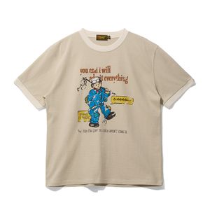 Marine boy Printing Stripe Tee Beige