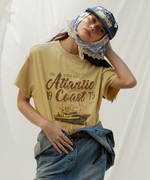 ATLANTIC COAST 빈티지 워시드 반팔티 옐로우_FR2KT56U