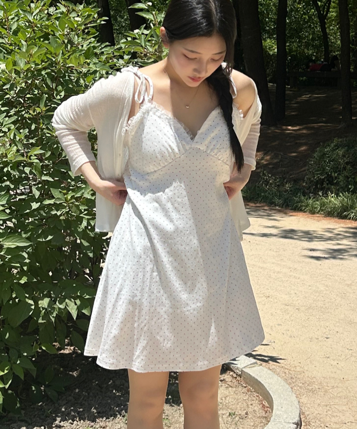 로긴 앤 로지(ROGIN N ROSIE) Dot Pattern Pleats OPS White