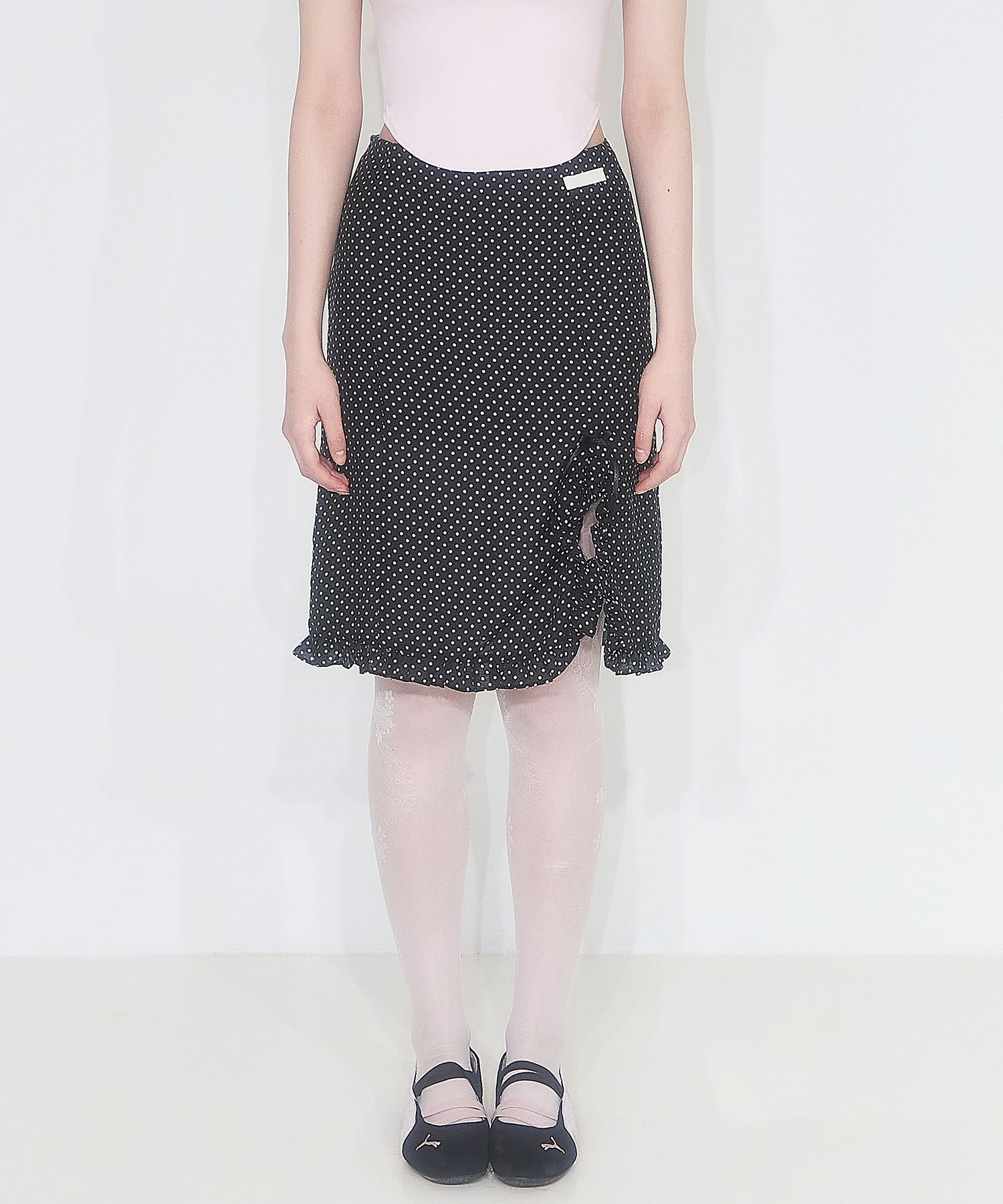 送料・関税込●ILLIGO● 25SS DOT SEE-THROUGH MIDI SKIRT MUSINSA | ILLIGO Dot see-through midi skirt black