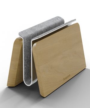 Ekeepment 우드도크 미니멀 클램쉘 수직 노트북거치대