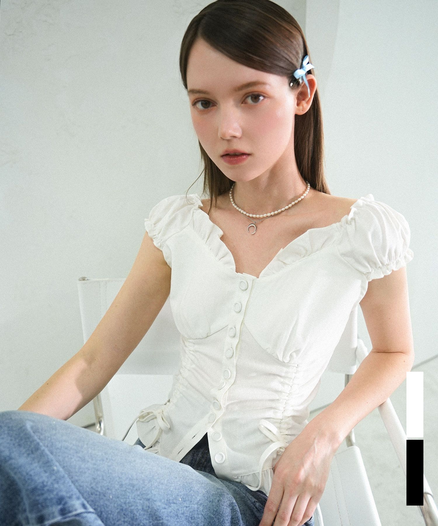 トップス eessay dolphin t shirt white musinsa MUSINSA | EESSAY Dolphin T-Shirt - Sky Blue