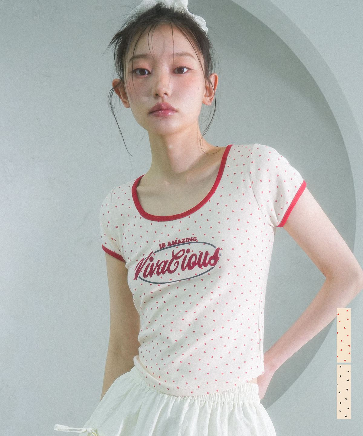 비바셔스(VIVACIOUS) Mini Heart Tee - 2COL