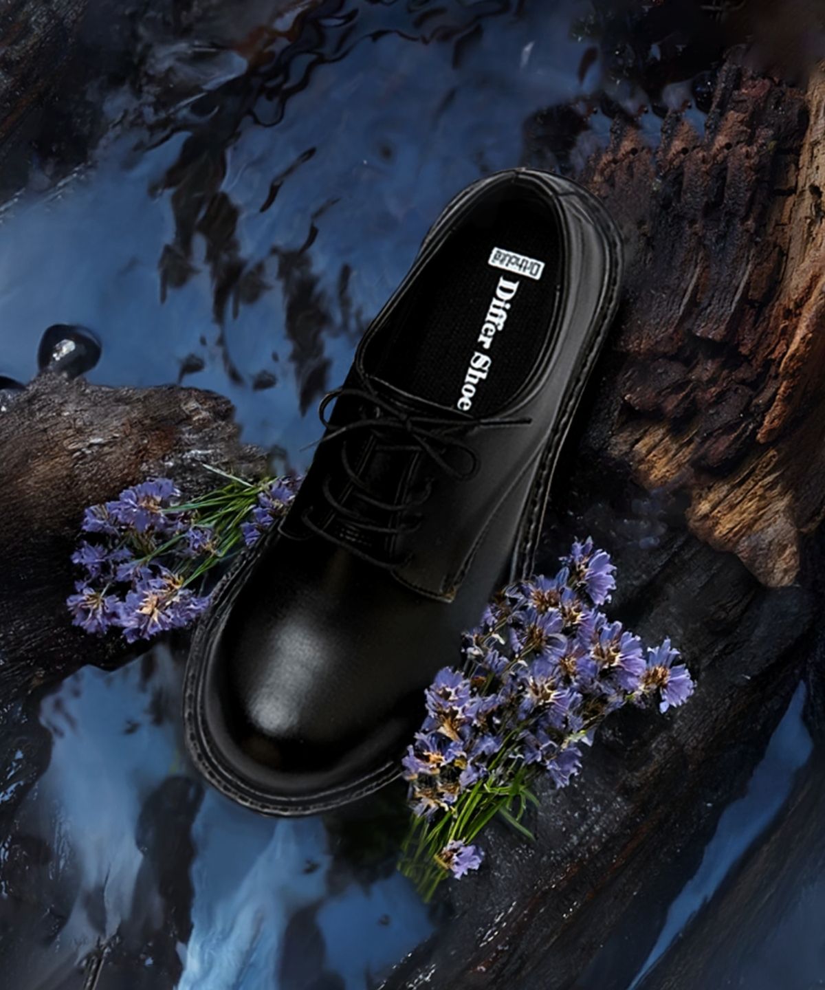 디퍼슈(DIFFERSHOE) 디퍼 청키 더비슈즈 6CM 블랙
