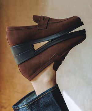 체어맨 스웨이드 로퍼 6CM  딥브라운