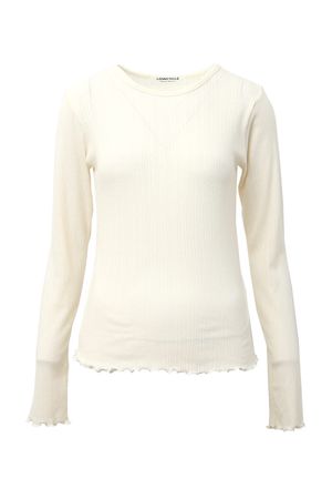 25 S/S 프릴 골지 슬림 티셔츠