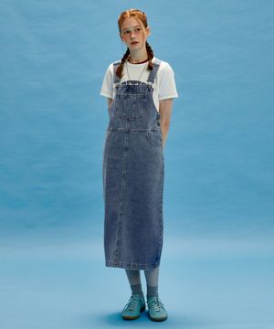 오버롤 데님 스커트 INDIGO (LP2OF214-063)