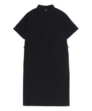 포켓 반팔 카라 원피스 BLACK (LP2OF221-076)