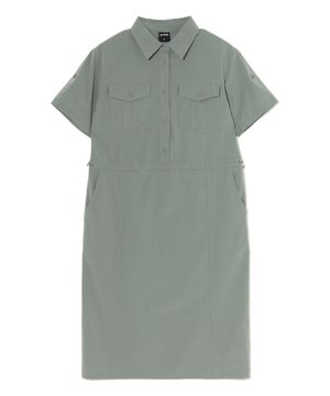 포켓 반팔 카라 원피스 LIGHT KHAKI (LP2OF221-047)