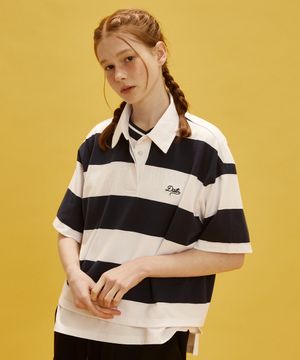 스트라이프 카라 반팔티 NAVY (LP2TF275-066)