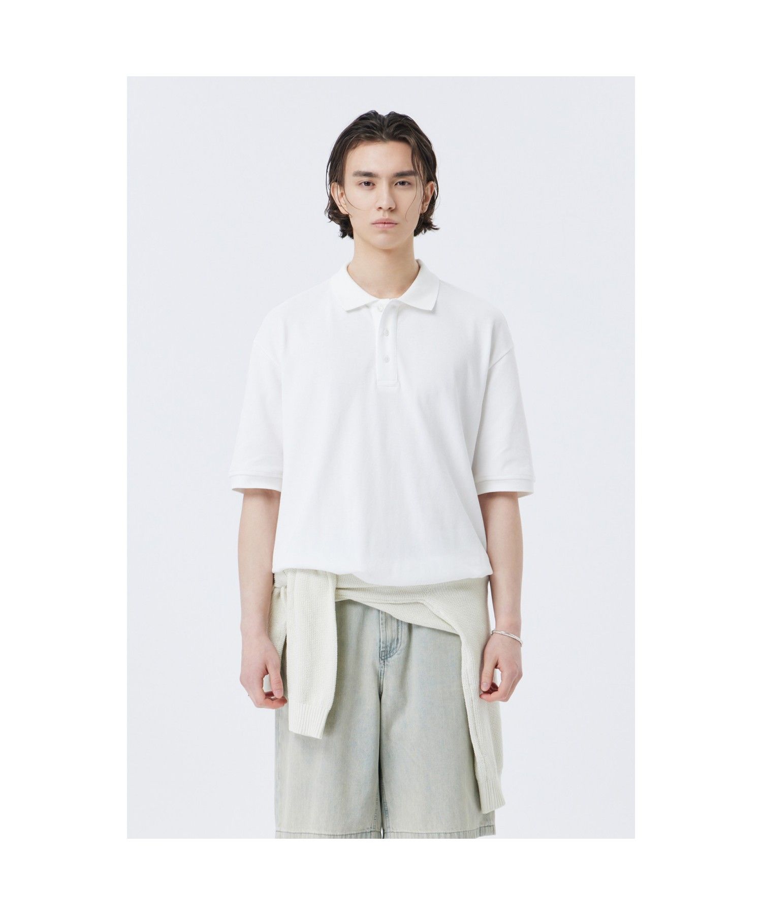 MUSINSA公式 | EPIGRAM Overfit Pique Blue Jean T-Shirt
