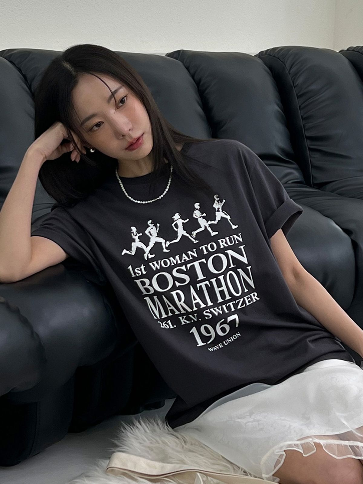 웨이브유니온(WAVE UNION) Kathrine T-shirt charcoal