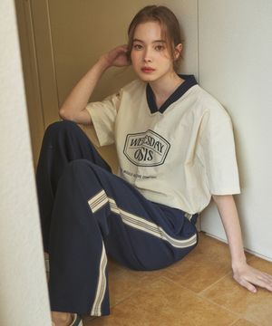 시그니처 나일론 레글런 티셔츠_Ivory