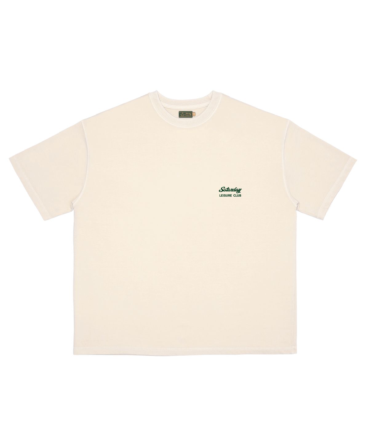 세러데이 레저 클럽(SATURDAY LEISURE CLUB) Pigment Dyed T-shirt(Unisex) / Small S.L.C Logo - Ivory