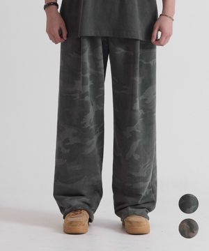 원턱 와이드 카모 팬츠 2컬러